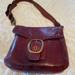 Vintage Coach shoulder bag with dust cover and gift box. Color is Cordovan.